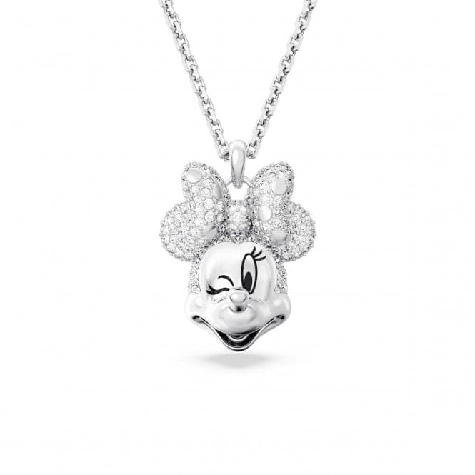 Disney Minnie Mouse Head Shape Rhodium Plated White Necklace 5667612Swarovski5667612