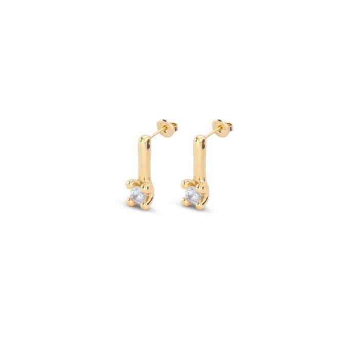 Divine Medium 18k Gold Plated White Zirconia Earrings PEN0952BLNOROUNOde50PEN0952BLNORO