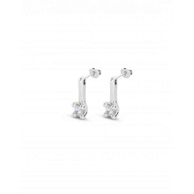 Divine Medium Silver Plated White Zirconia Earrings PEN0952BLNMTLUNOde50PEN0952BLNMTL