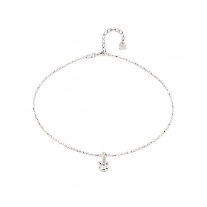 Divine Silver Plated Chain Central White Zirconia Necklace COL1916BLNMTLUNOde50COL1916BLNMTL