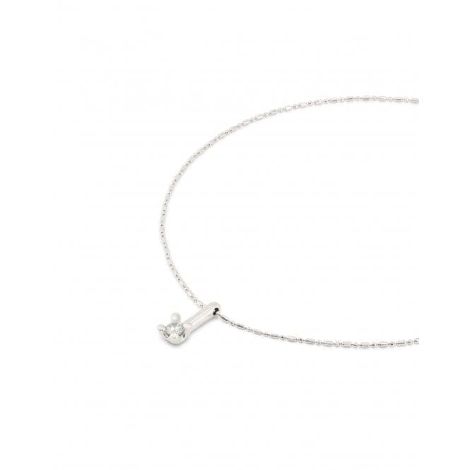 Divine Silver Plated Chain Central White Zirconia Necklace COL1916BLNMTLUNOde50COL1916BLNMTL