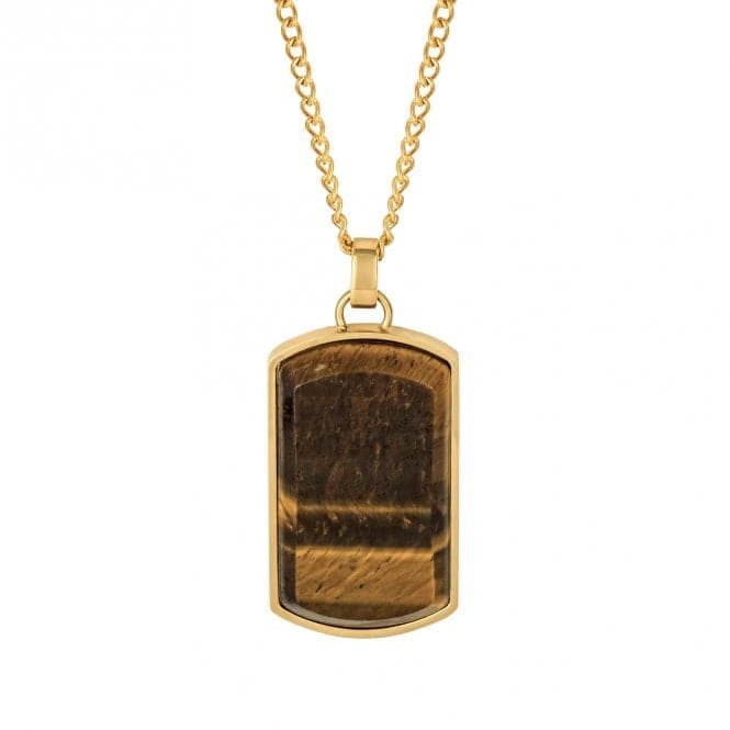 Dog Tag Tigers Eye Gold Plated Necklace N4547YFred BennettN4547Y