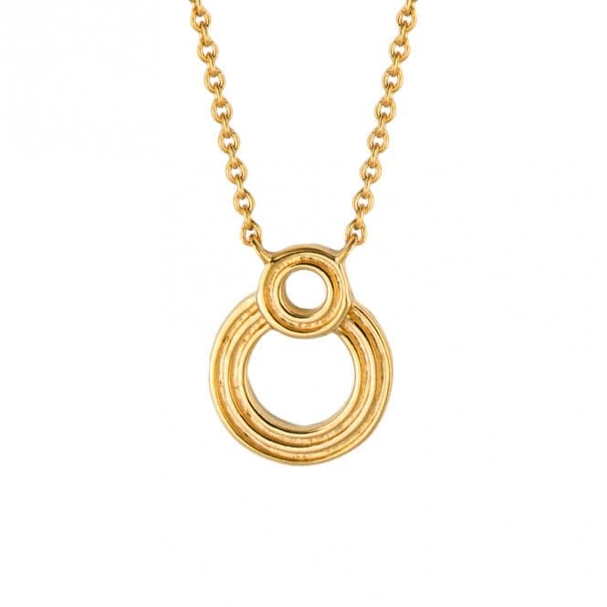 Double Circle Ridges Gold Plated Necklace N4523BeginningsN4523