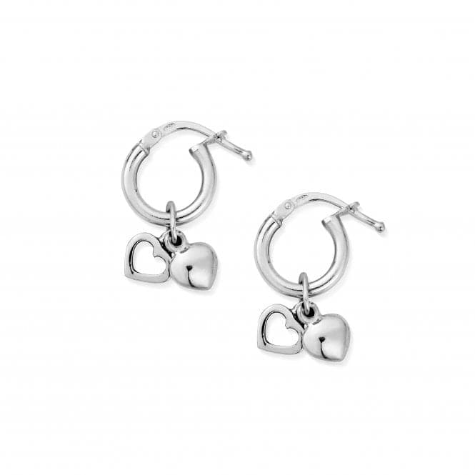 Double Heart Small Hoop Earrings SEH040ChloBoSEH040