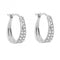 Double Row Pave Diamond 9ct White Gold Hoop Earrings GE1020Elements GoldGE1020