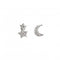 Double Star and Moon Zirconia Stud Earrings 3429CZDew3429CZ