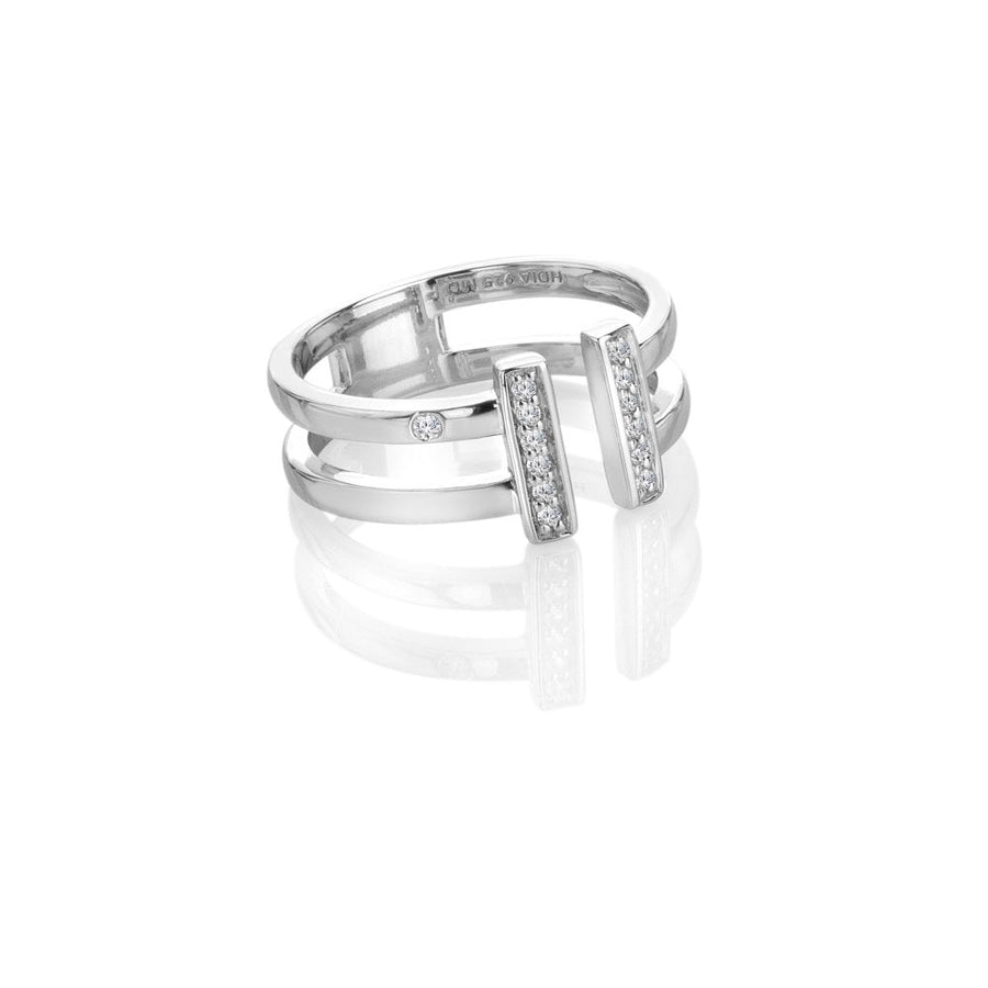 Hot Diamonds Sterling Silver Double T Bar Ring DR316