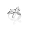 Silver butterfly ring with gemstones on a white background