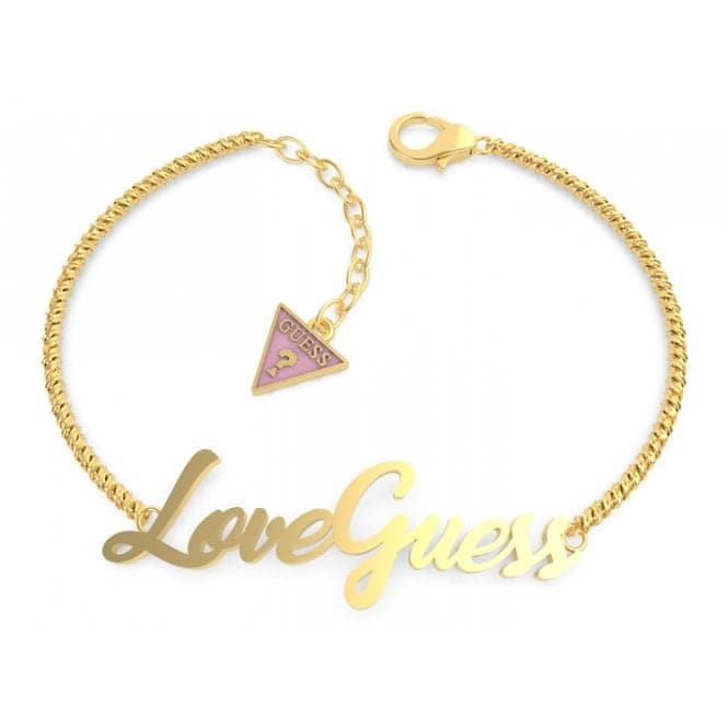 Dream & Love Love Guess Script Gold Bracelet UBB70058 - LGuess JewelleryUBB70058 - L