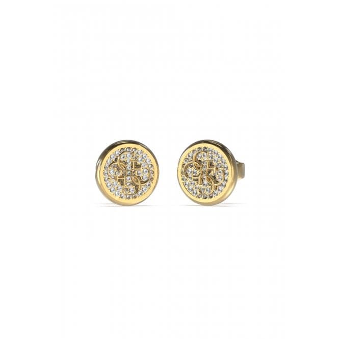 Dreaming Guess 12mm Pave 4G Studs Gold Earrings UBE03129YGGuess JewelleryUBE03129YG