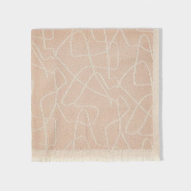 Dusty Pink Abstract Line Printed Blanket Scarf KLS518Katie LoxtonKLS518