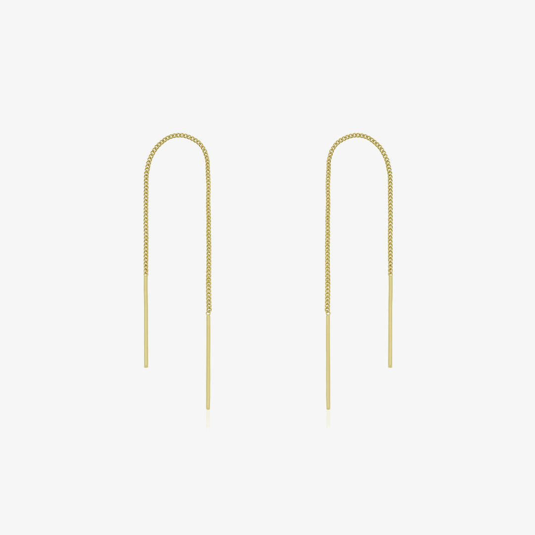 Drop stick short threader earrings-0