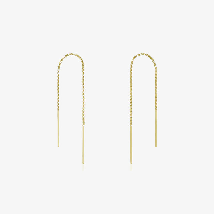 Drop stick short threader earrings-0