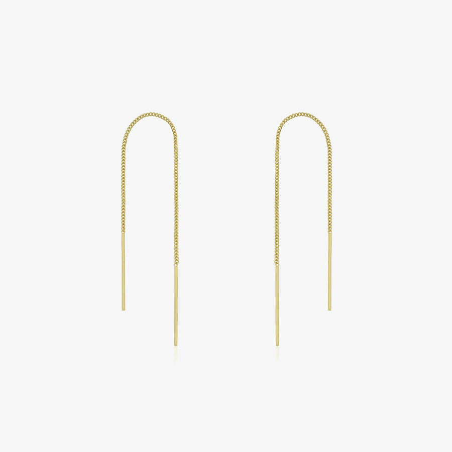 Drop stick short threader earrings