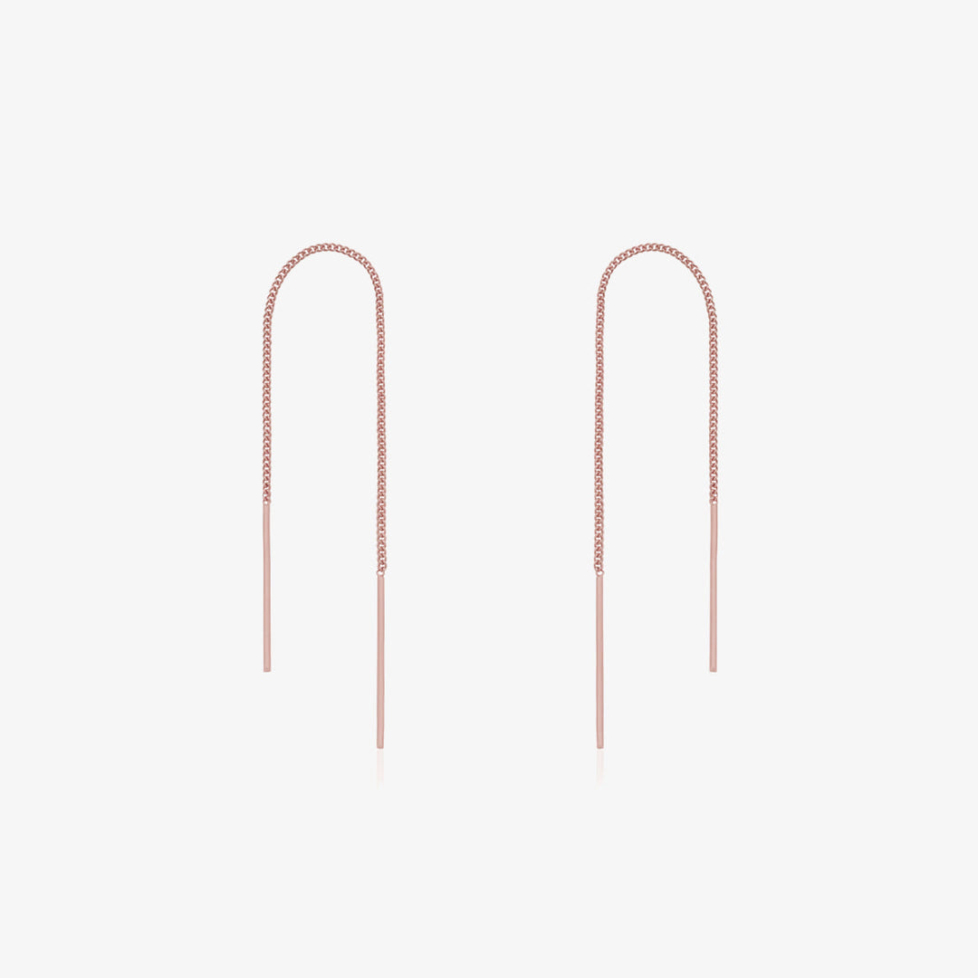 Drop stick short threader earrings-6