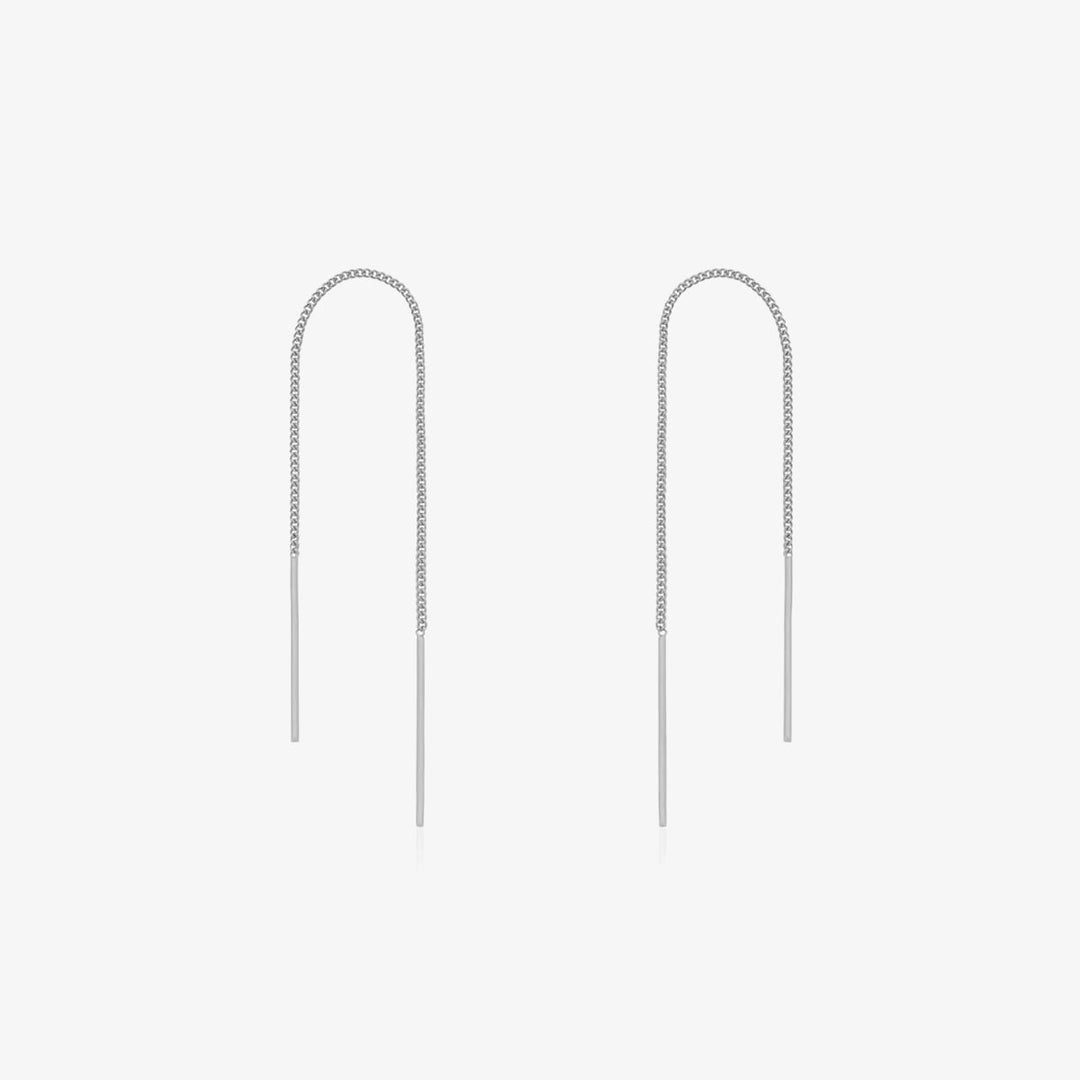 Drop stick short threader earrings-5