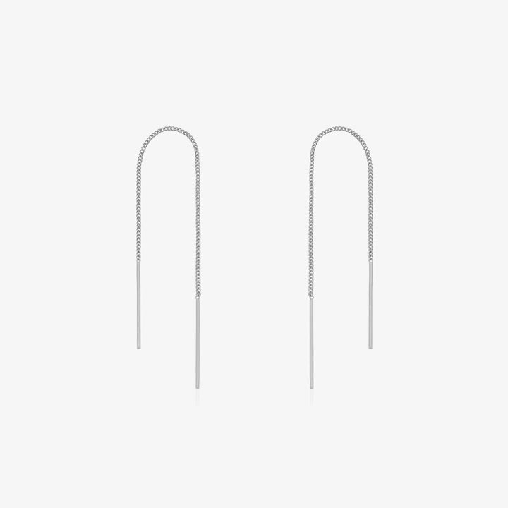 Drop stick short threader earrings-5