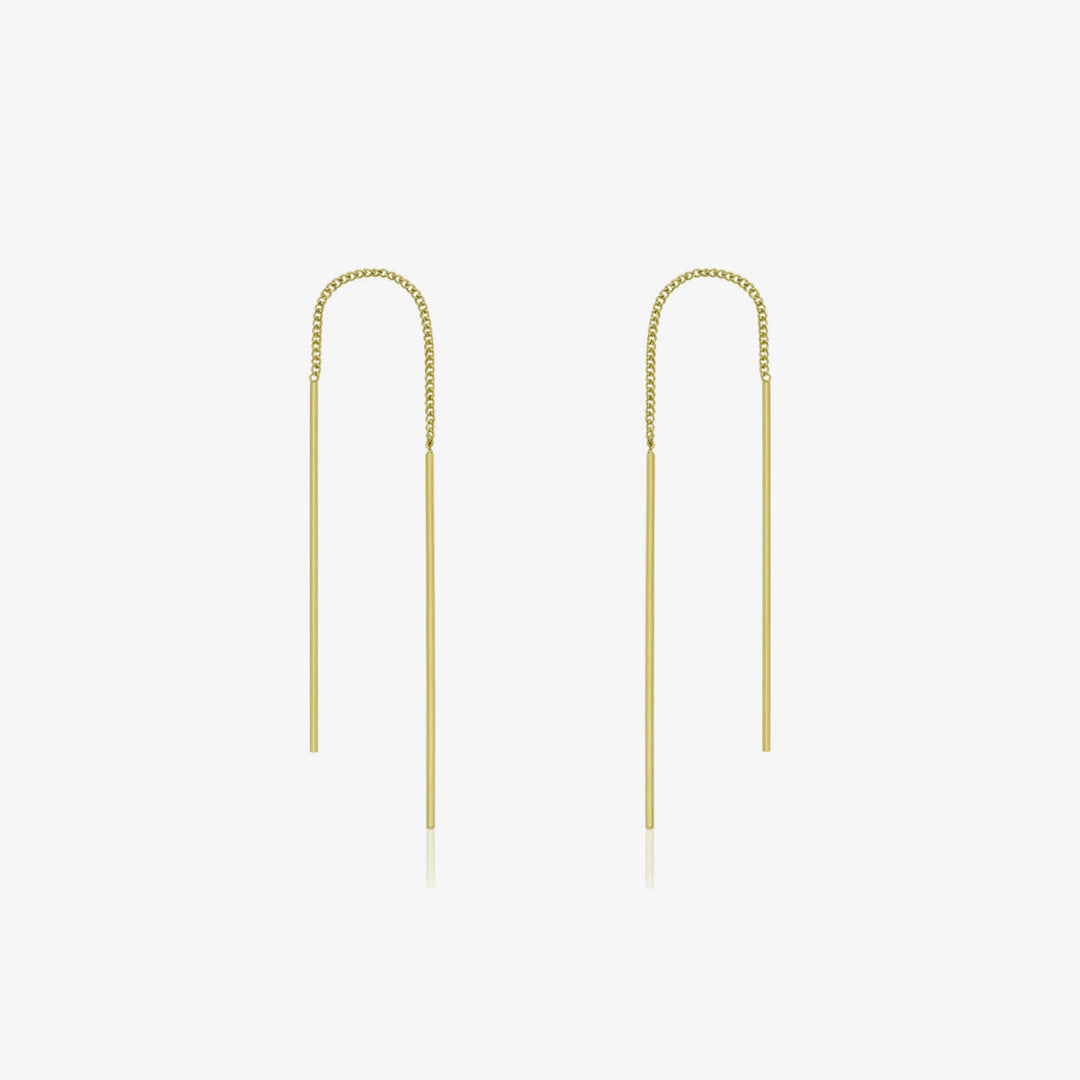 Drop stick long threader earrings
