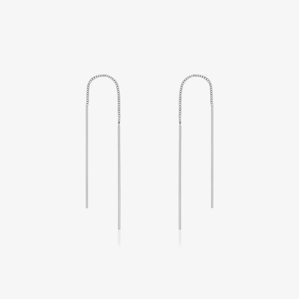 Drop stick long threader earrings