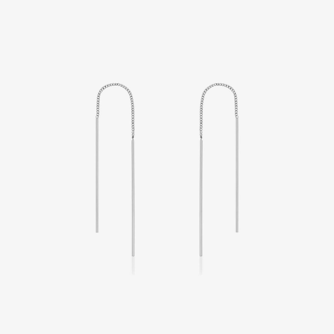 Drop stick long threader earrings