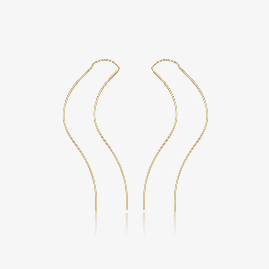 Flow drop long threader earrings-0