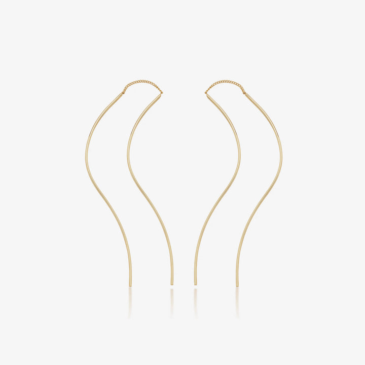 Flow drop long threader earrings-0