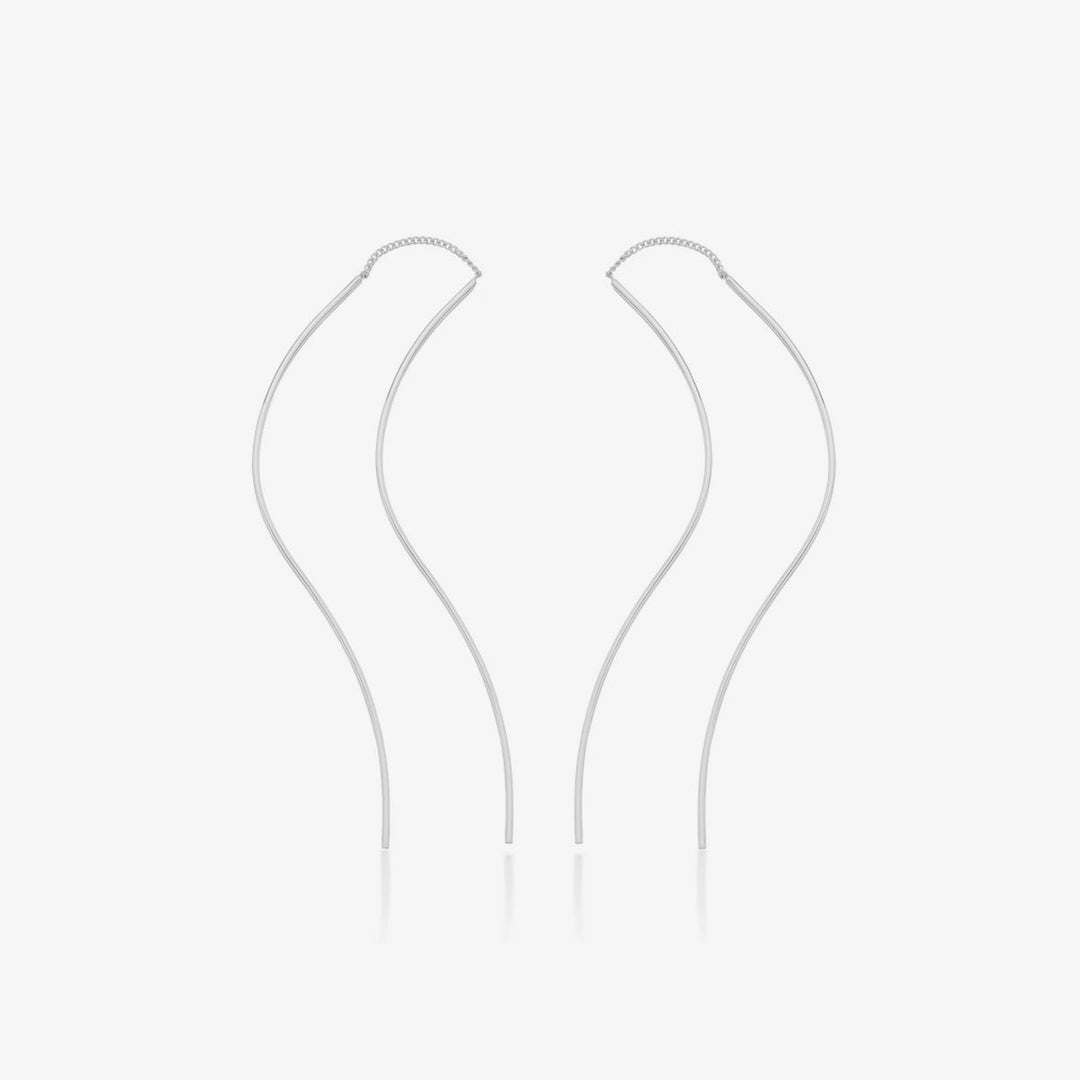 Flow drop long threader earrings-5