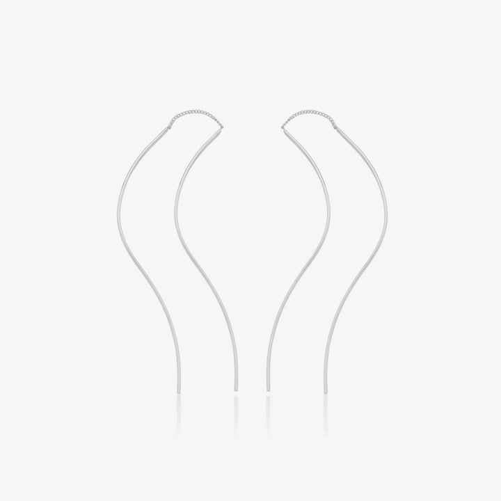Flow drop long threader earrings-5