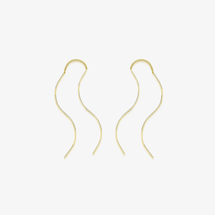 Flow drop short threader earrings-0