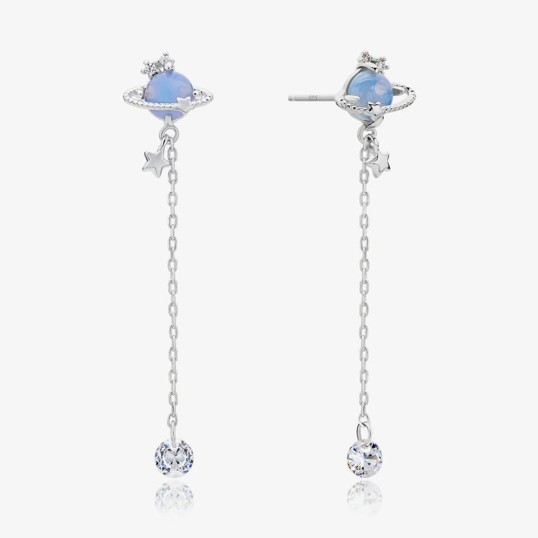 Moonstone saturn dangle earrings-5