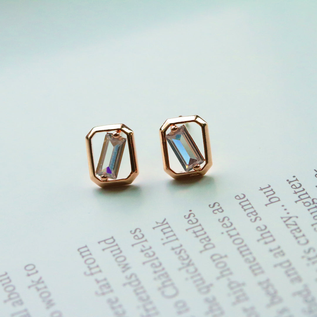 Square cubic earrings-2