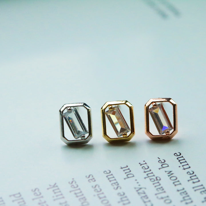 Square cubic earrings-4