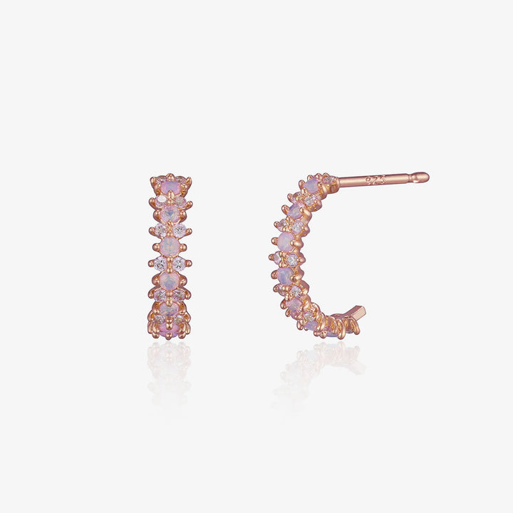 Snowflake semi-hoop earrings-6
