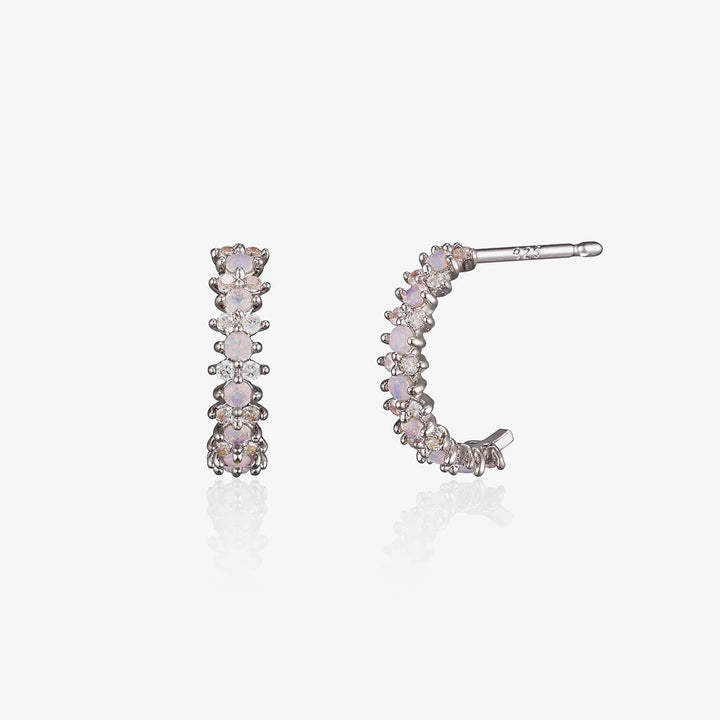 Snowflake semi-hoop earrings-5