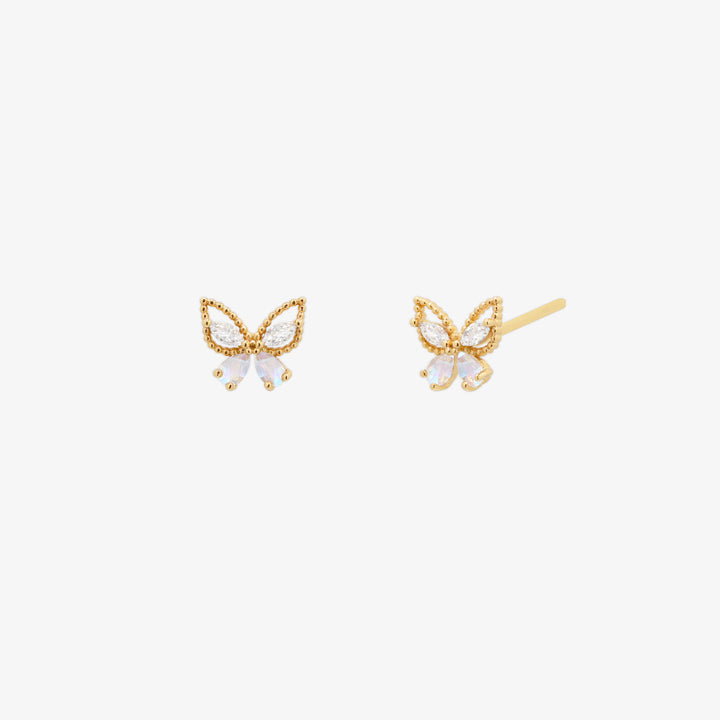 Moonstone butterfly stud earrings-0