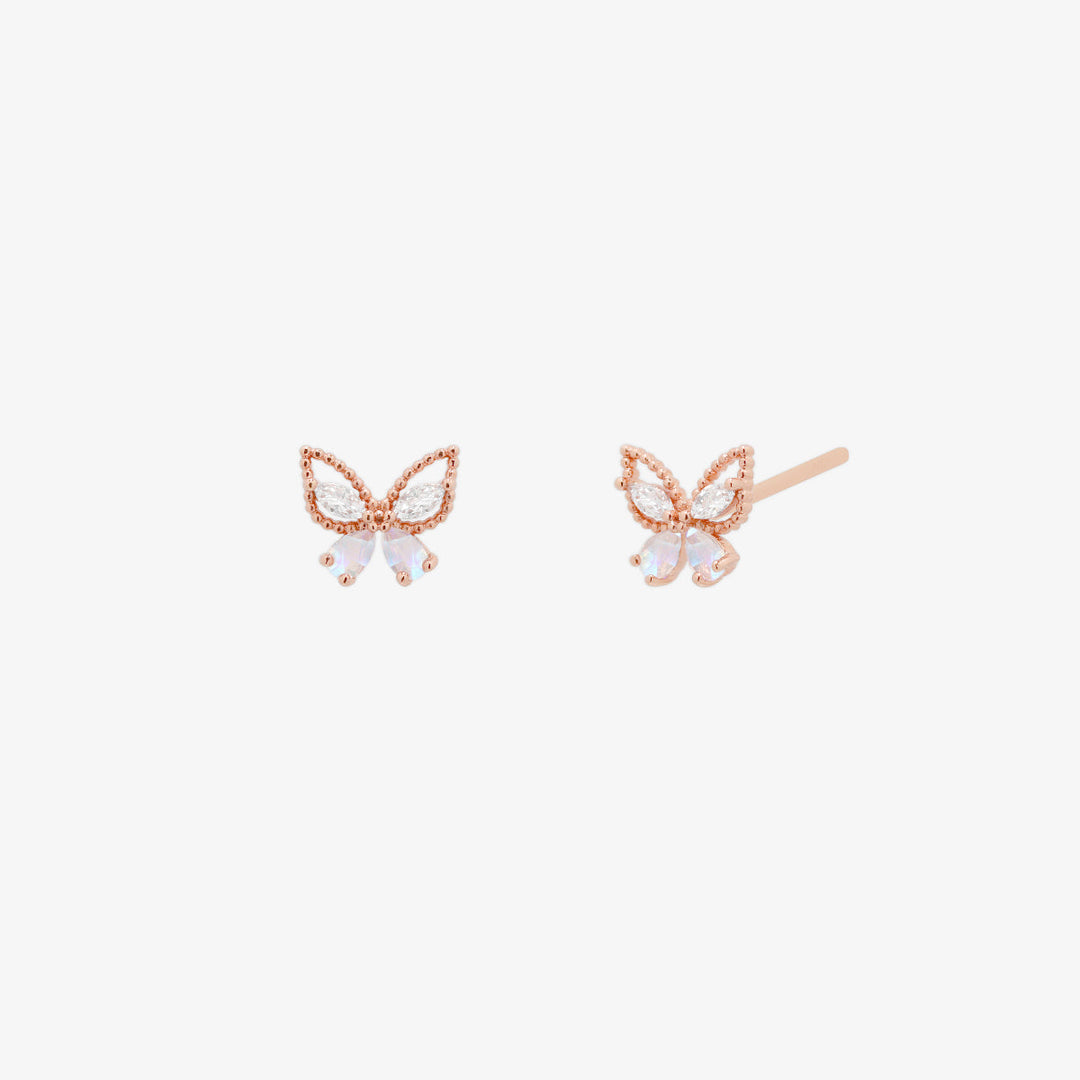 Moonstone butterfly stud earrings-6