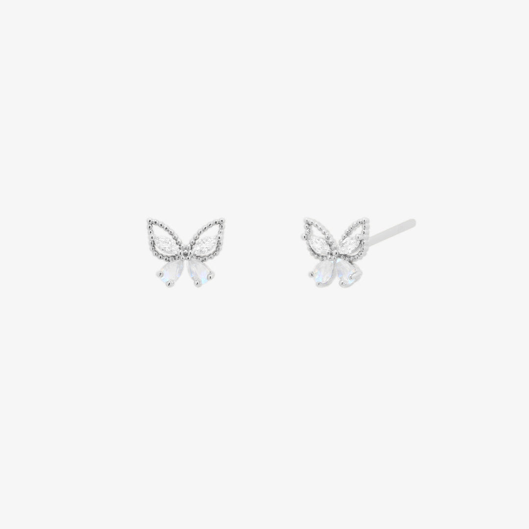 Moonstone butterfly stud earrings-5