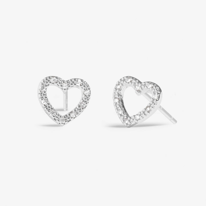 Earring Bauble With Love Stud Silver Plated Earrings 7689Joma Jewellery7689