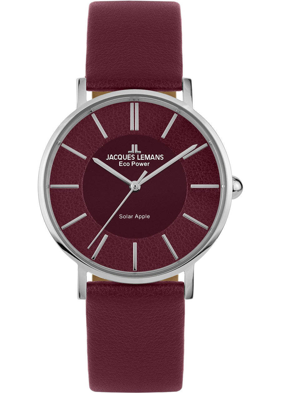 Eco Power Solar Burgundy Vegan Strap Unisex WatchThe Fine CollectiveBA0071761