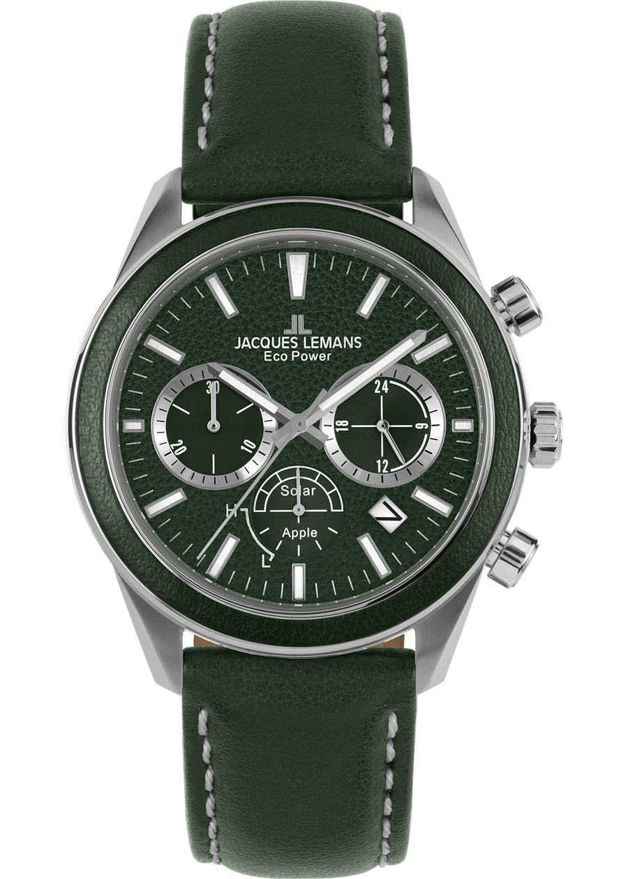 Eco Power Solar Chronograph Green Vegan Strap Men's WatchThe Fine CollectiveBA0071763