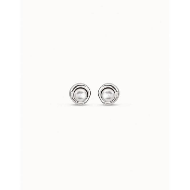 Ego White Crystal Pearl Shell EarringsUNOde50PEN0461BPLMTL0U