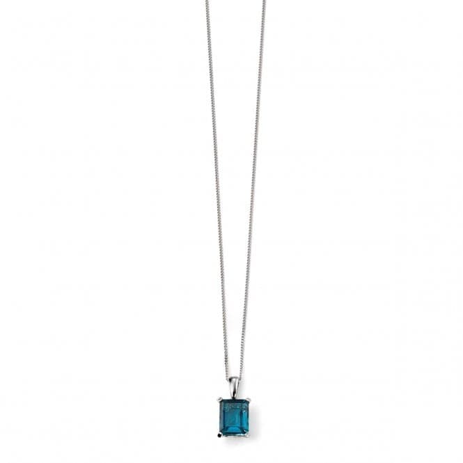 Elements 9ct White Gold London Blue Topaz Pendant With Gallery Detail GP2024TElements GoldGP2024T