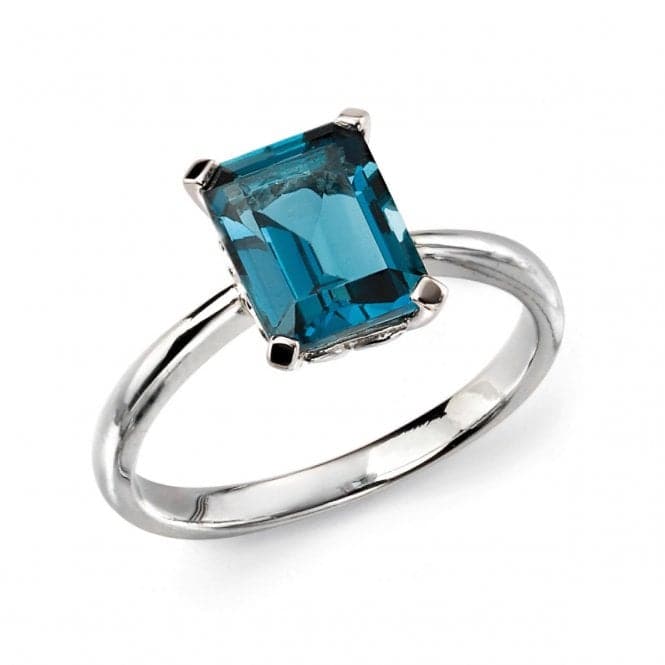 Elements 9ct White Gold London Blue Topaz Ring GR504TElements GoldGR504T 52