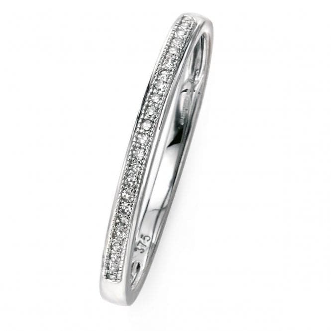 Elements 9ct White Gold Pave Set Diamond Ring GR512Elements GoldGR512 52