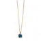 Elements 9ct Yellow Gold London Blue Topaz Checkerboard Pendant With Diamond GP964TElements GoldGP964T