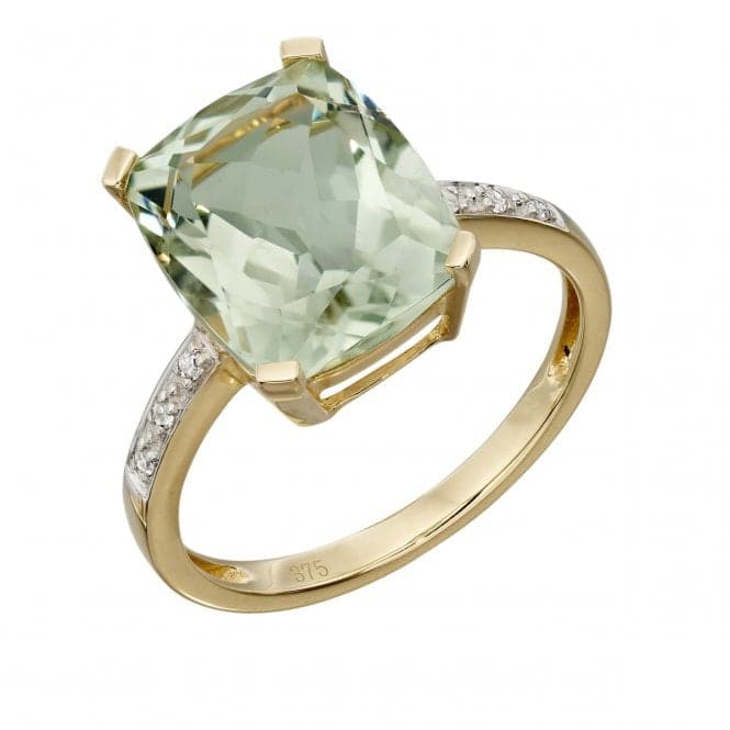 Elements Gold Green Amy & Diamond Cocktail Ring GR543GElements GoldGR543G 52