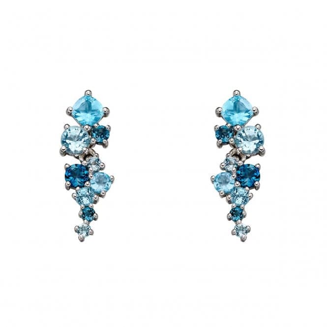 Elements Gold White Gold Blue Topaz Irregular Earrings GE2225TElements GoldGE2225T