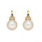 Elements Gold White Pearl Yellow Gold Rondelle Earrings GE2231WElements GoldGE2231W
