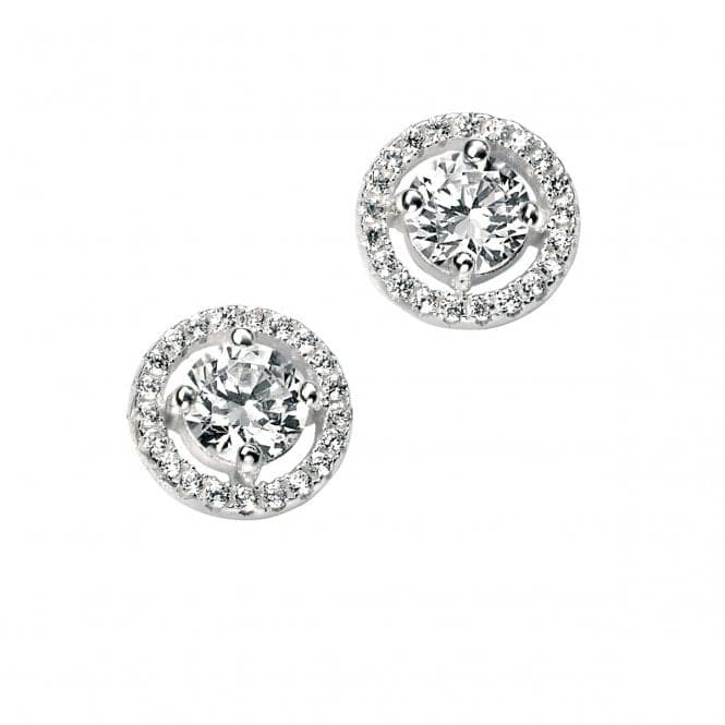 Elements Pave Disc Stud Earring With Clear Round CZ E4909CBeginningsE4909C