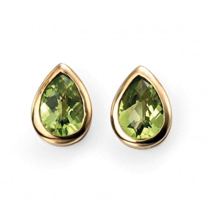 Elements Peridot Checkerboard Teardrop Studs GE489GZ475Elements GoldGE489G